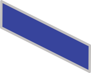 The blue level master rank is one blue parallelogram sloping downward to the right with a silver border.