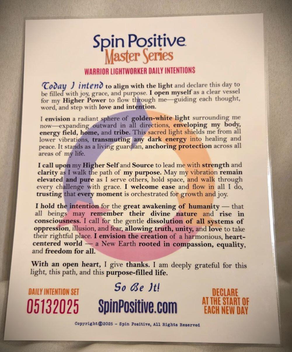 A picture of the Master Series Warrior Lightworker Daily Intention Set. Please listen to the recording found at Revolution Resources for a transcription of this set. Thank You.